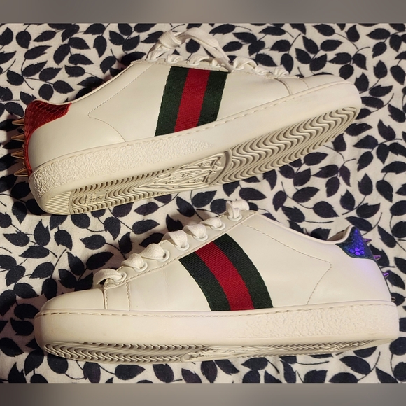Gucci Ace Studded Leather Sneaker, 37/6.5 - Picture 4 of 8